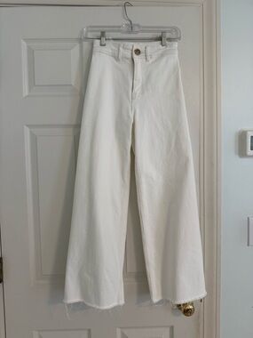 Ming High-Waiste Wide-Leg White Jeans